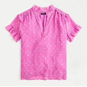 Short Sleeved Pink Ruffle Top